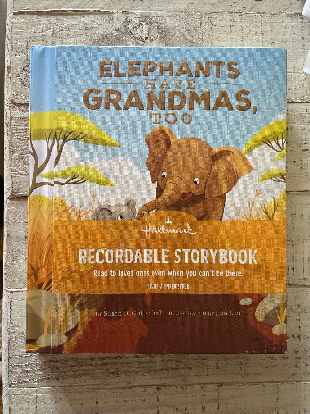 Hallmark "Elephants Have Grandmas, Too" Recordable Storybook - Blue & Orange